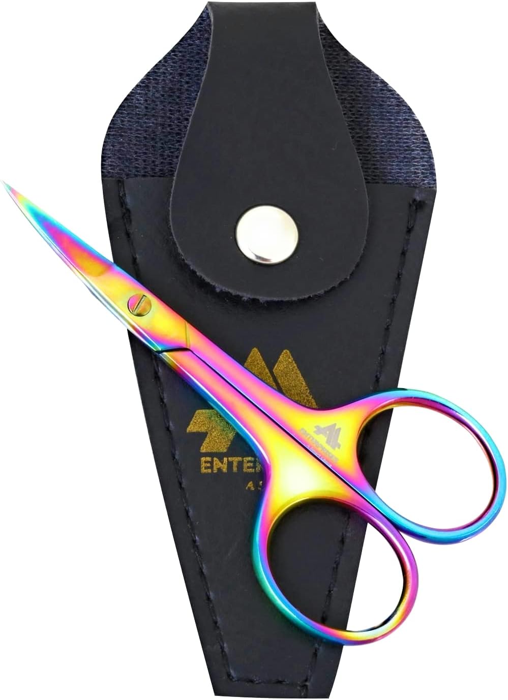 Nail Scissors Cuticle Scissors,Eyebrow Scissors Trimming Scissor for Nails and Cuticle Multi-Purpose, Manicure Scissors for Men and Women (Nail Scissors) (Titanium Rainbow)