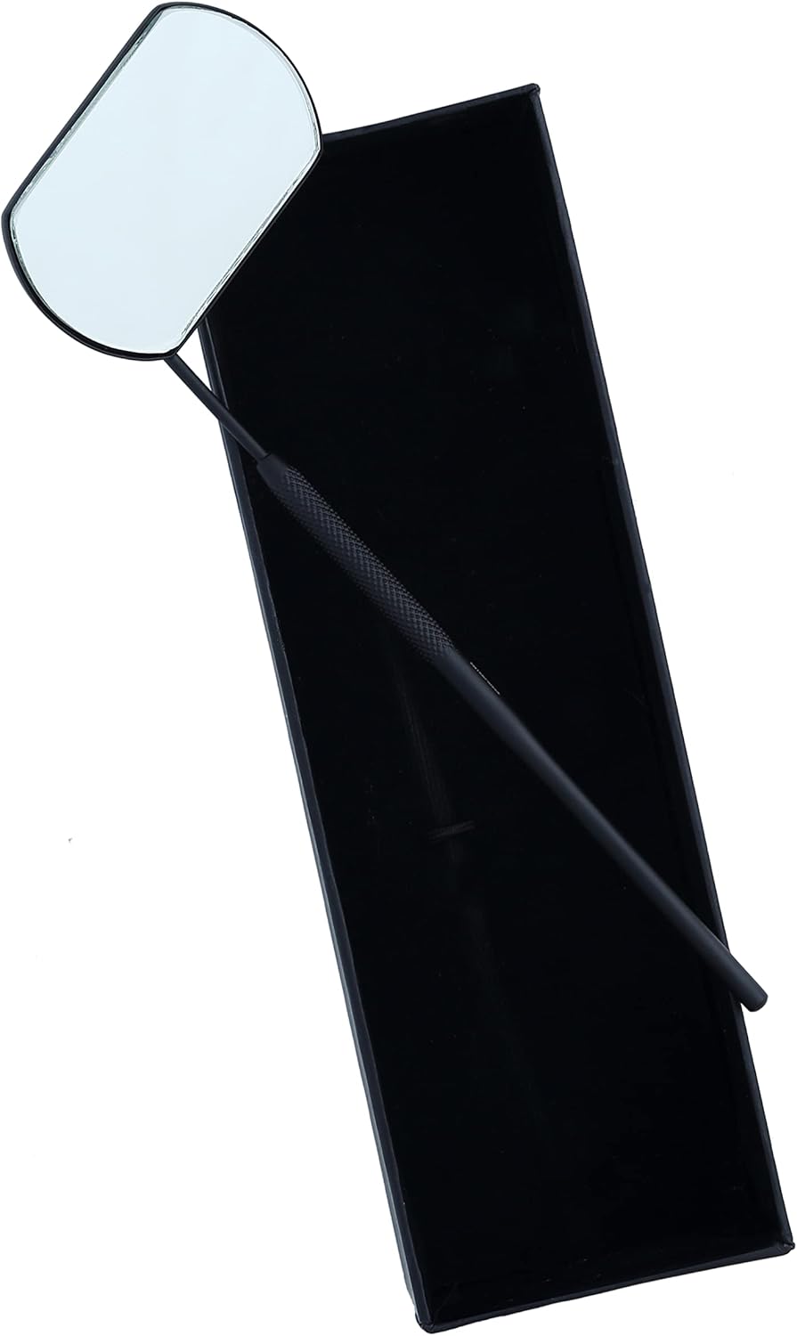 Large Lash Mirror for Eyelash Extensions,1 Piece Stainless Detachable Stainless Steel Lash Extension Mirror Eyelash Extension Supplies (Black)