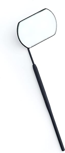 Large Lash Mirror for Eyelash Extensions,1 Piece Stainless Detachable Stainless Steel Lash Extension Mirror Eyelash Extension Supplies (Black)