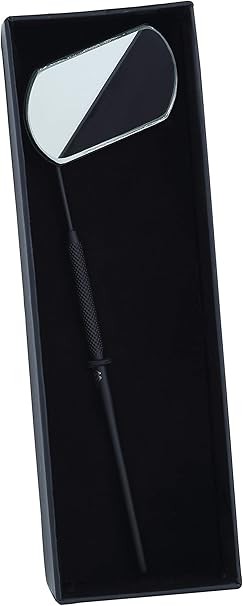 Large Lash Mirror for Eyelash Extensions,1 Piece Stainless Detachable Stainless Steel Lash Extension Mirror Eyelash Extension Supplies (Black)
